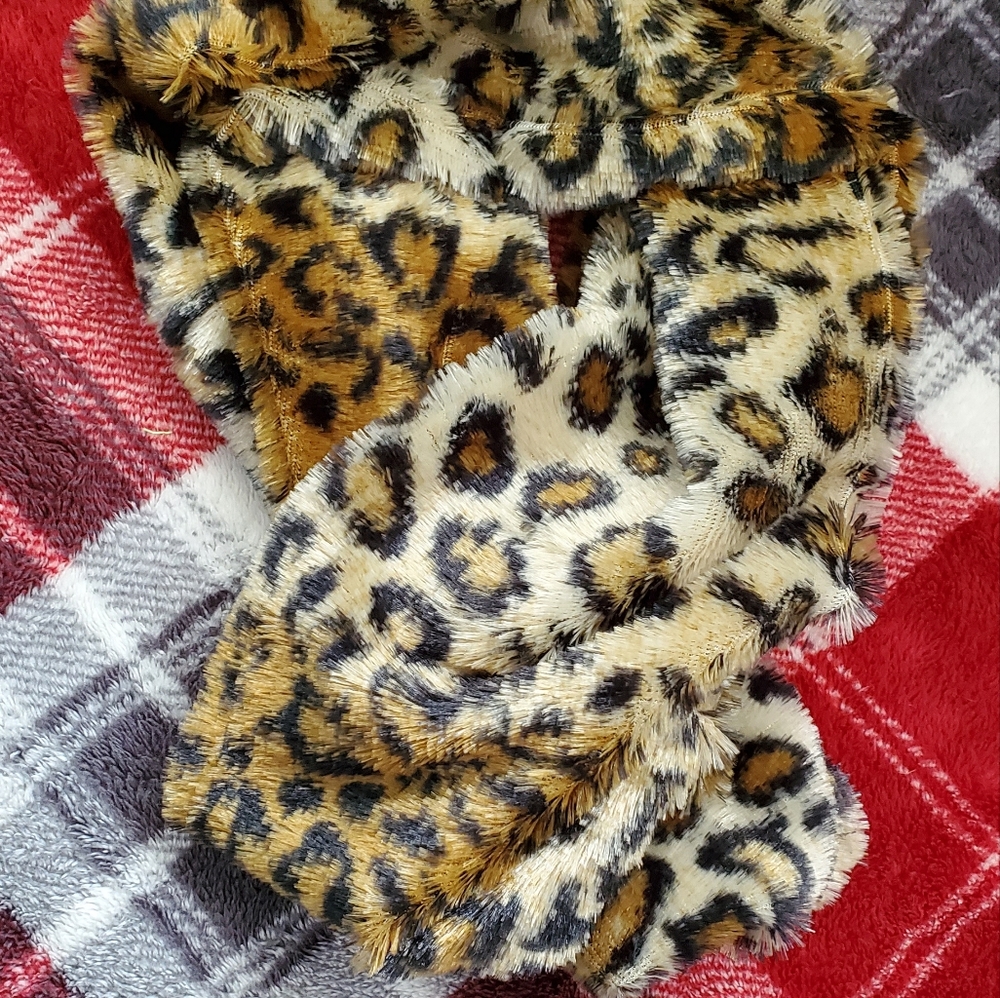 Cozy Golden Tan Animal Print Scarf
